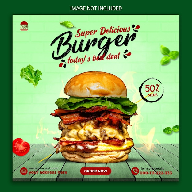 Special burger social media banner design