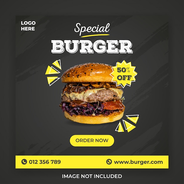 Special burger social media post template