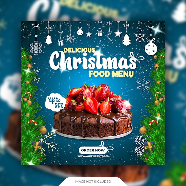 PSD modello di banner offerta speciale menu cibo vendita di natale