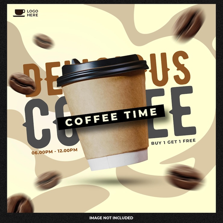 PSD special coffee menu sale promotional web banner or instagram banner template