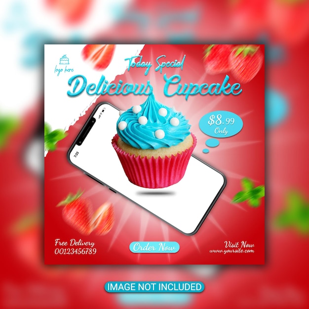 PSD special cup cake flyer