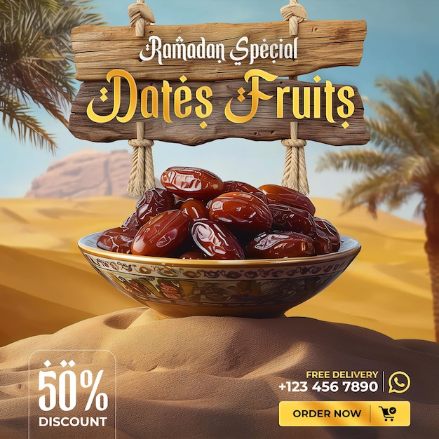 PSD special dates fruits manipulation social media post template design