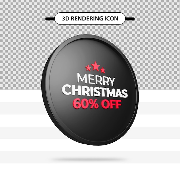 Offerta speciale di buon natale con il 60% di sconto sull'icona del rendering 3d