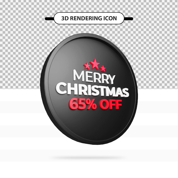 Special daymerry christmas offer 65 percent off 3d rendering icon