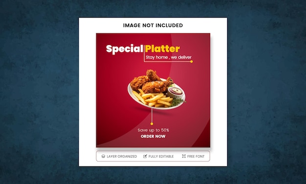 PSD special delicious chicken instagram post