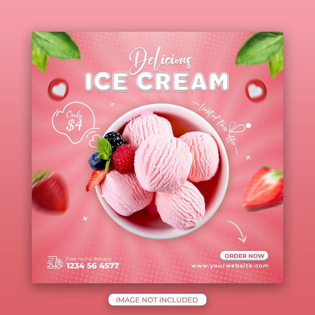 Special delicious dessert social media instagram post and web banner template Premium Psd