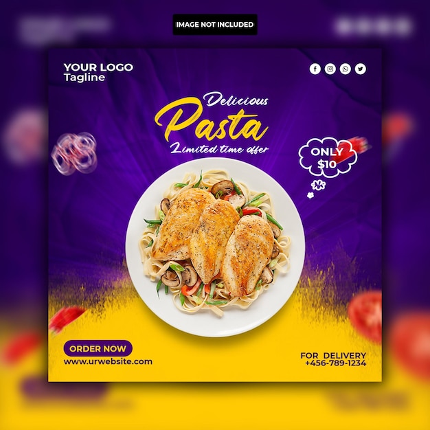 Special delicious food menu social media instagram post design template