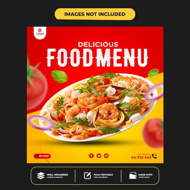 Special delicious food social media banner post template