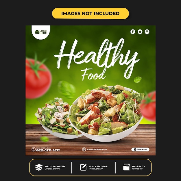 PSD special delicious food social media banner post template