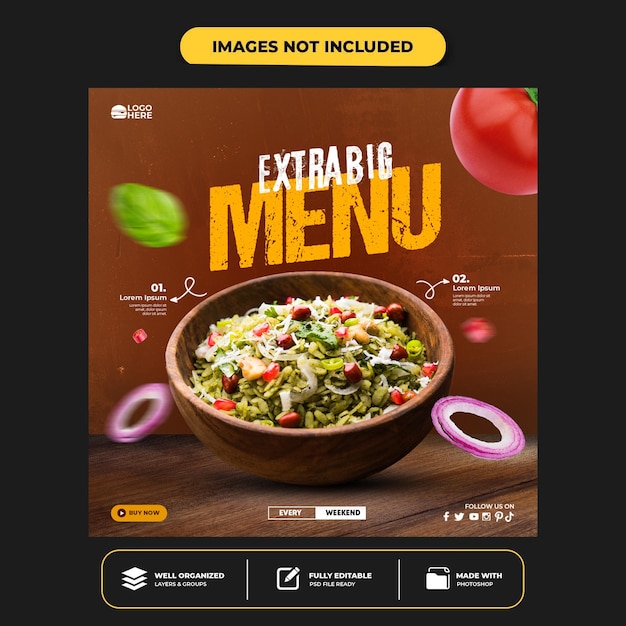 Special delicious food social media banner post template