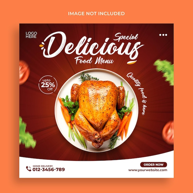 Special delicious food social media post template