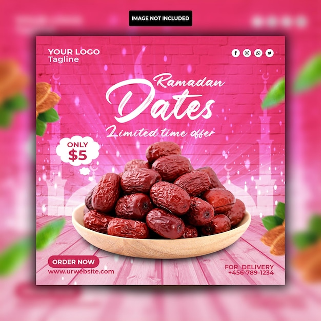 Special delicious ramadan food menu social media instagram post design template
