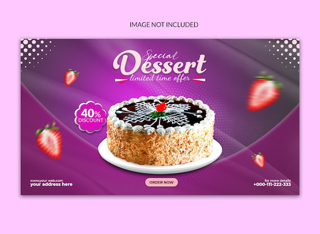 PSD banner web sui social media per dessert speciali.