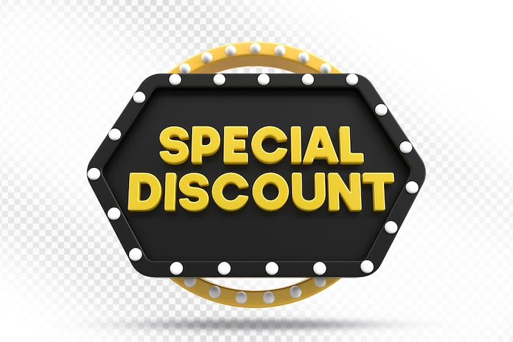 PSD special discount label 3d illustration
