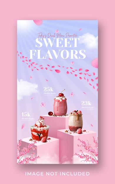 PSD special drink menu promotion social media instagram story banner template