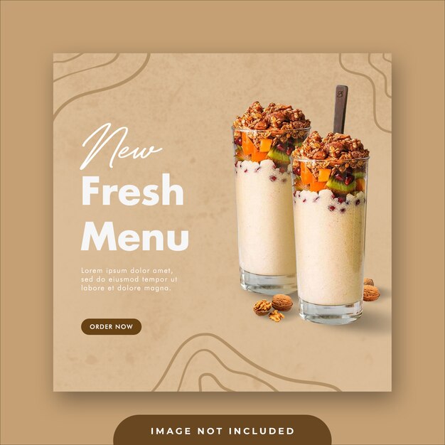 Special drink menu social media instagram post banner template