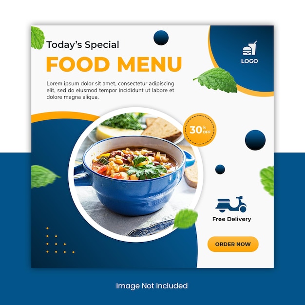 PSD special food menu instagram post template banner