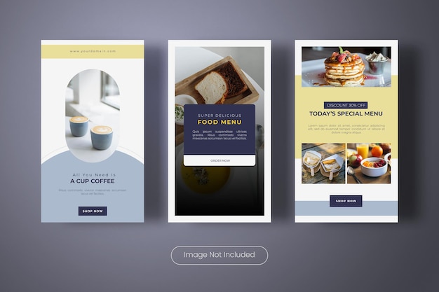 PSD special food menu instagram stories template banner