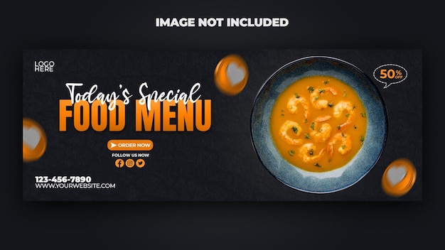 PSD banner post sui social media per la promozione di menu alimentari speciali