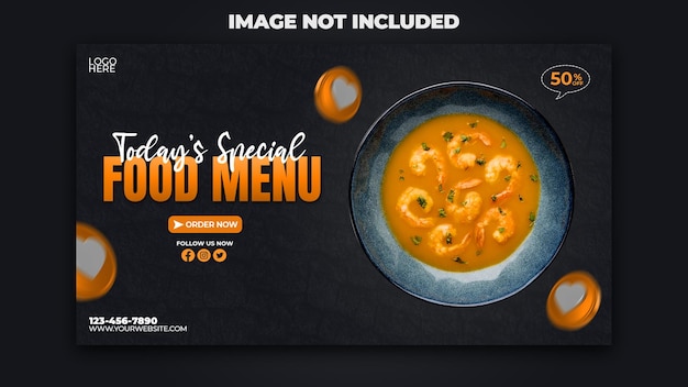 Special food menu promotion social media post banner