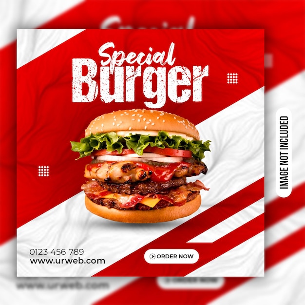 Special food menu promotional ads and social media post design template premium PSD premium PSD