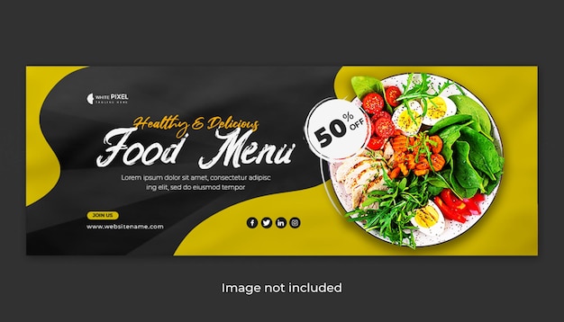 Menu di cibo speciale copertina social media post design