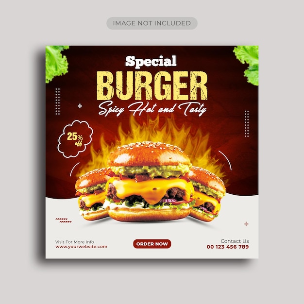 Special food menu social media and instagram post banner template design