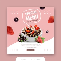 Special food menu social media instagram post banner template