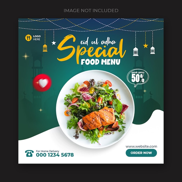 Special food menu social media post template