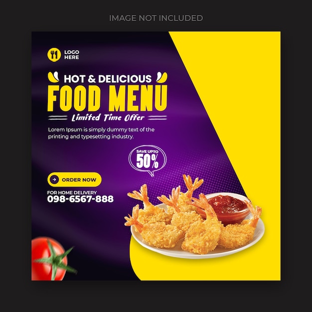 Special food menu social media post template