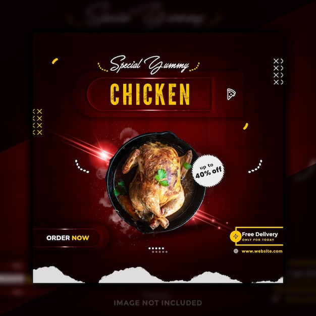 Special food modern social media post template design