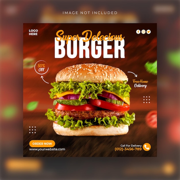 Special food promotion social media post and banner template