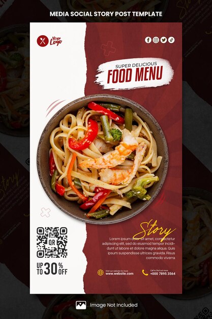 PSD special food restaurant menu media social story post template