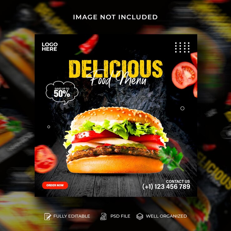 Special Food Social Media promotion and instagram Post Banner design Template
