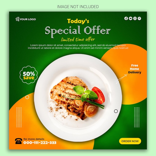 Special food social media template design