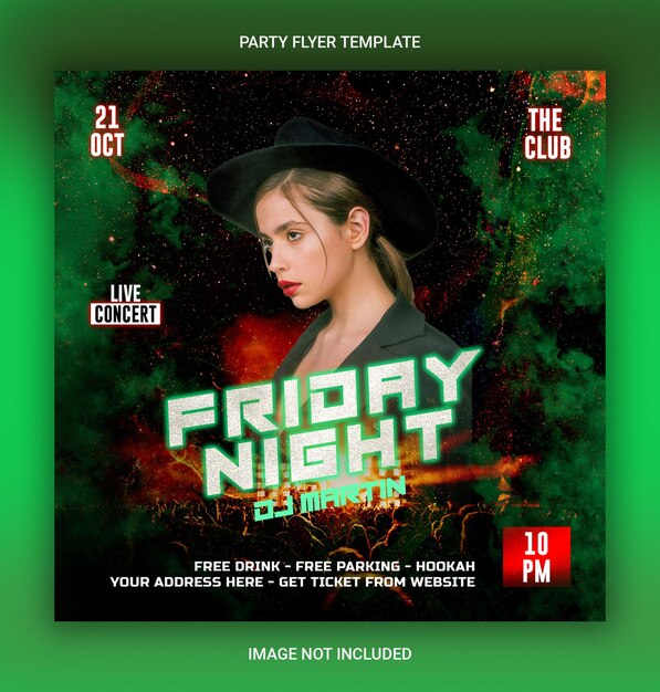 Special Friday Night Dj Party Flyer Template Banner