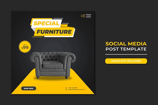 Special furniture sale social media post template