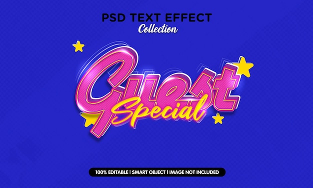 PSD special guest retro text effect template
