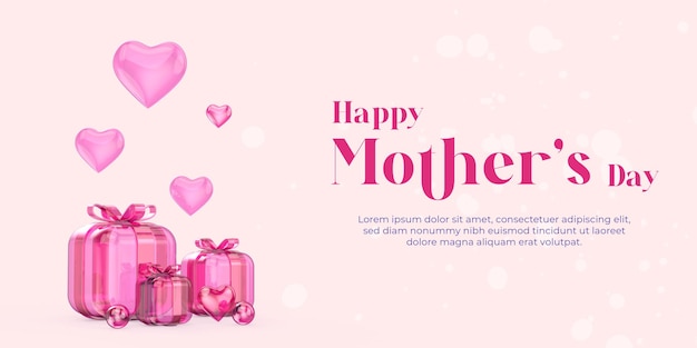 Special happy mother's day with 3d rendering