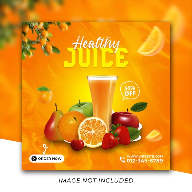 Special Healthy drink menu social media instagram post banner template Premium Psd
