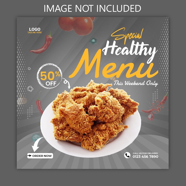 Special healthy menu promotion social media post