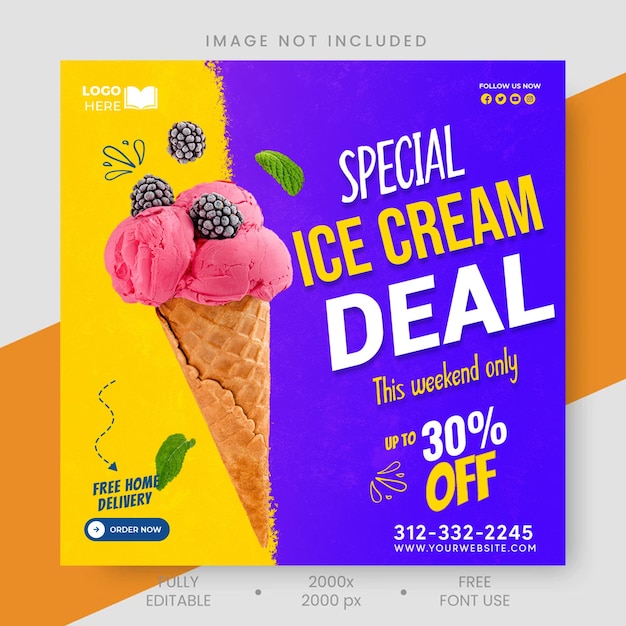 PSD speciale offerta di gelati post