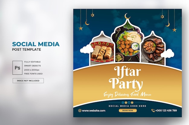 special iftar menu instagram post social media post template