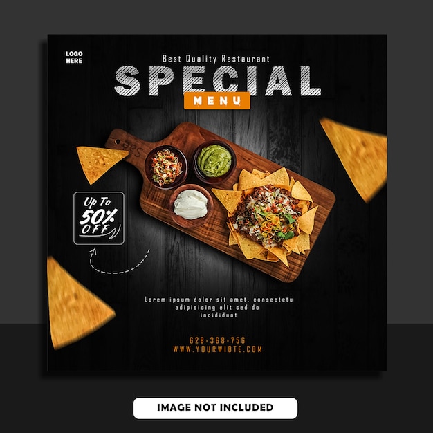 PSD special menu food black post