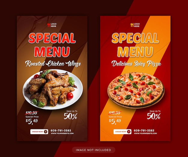 Special menu restarant instagram story food post template