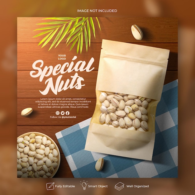 Special nuts social media promotion banner template