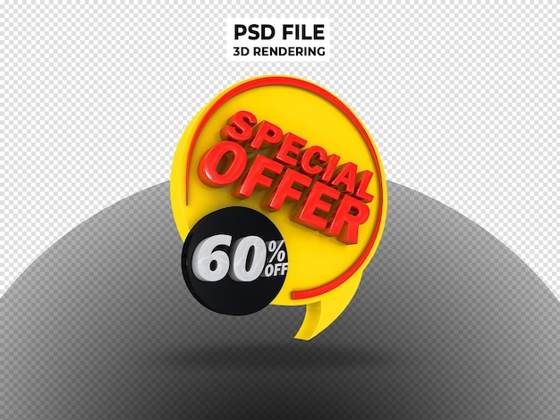 PSD offerta speciale rendering 3d