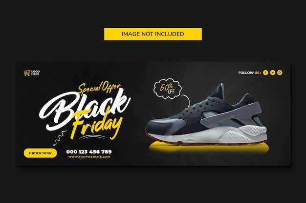 Special offer black friday facebook cover banner template