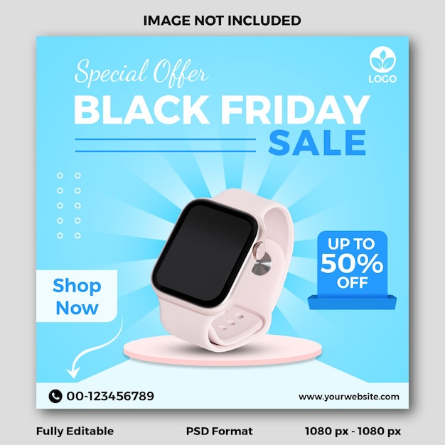 Special offer Black Friday Sale social media template