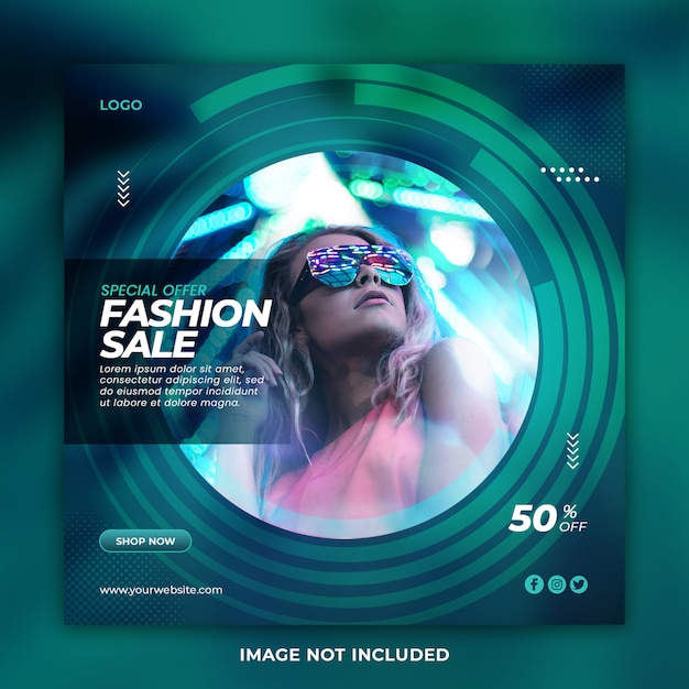 PSD special offer fashion sale social media post template